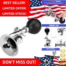 Polished Metal Bugle Horn - Classic Vintage Design for Bicycles  Golf Carts