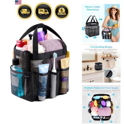 Mesh Shower Caddy Portable for College Dorm Room Essentials with 7 Pockets, F...