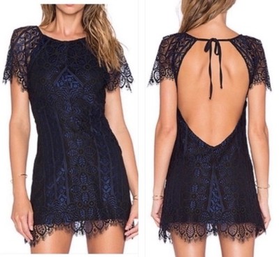 For Love and Lemons Lyla Lace Open Back Mini Dress
