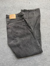 Levi's 505 Men's Regular Fit Straight Leg Size 38x34 Faded 90s Vintage Black