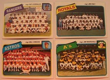 1980 Topps Baseball Team Checklist #41 66 82 96 Unchecked Pick Lot ExMt – NrMt
