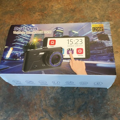 Dual Lens Vehicle Blackbox DVR Full HD 1296p Camera Video Car 4'' HD Display