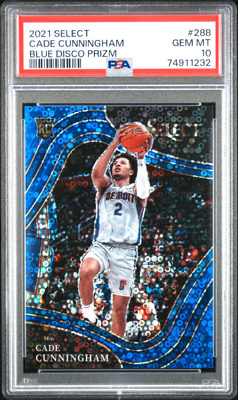 CADE CUNNINGHAM /25 PSA 10 BLUE DISCO RC PRIZM 2021 PANINI SELECT #288 PISTONS