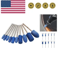 1/8" Shank Abrasive Mounted Stone Grinding Bits Sanding Drill Bit for Rotary ...