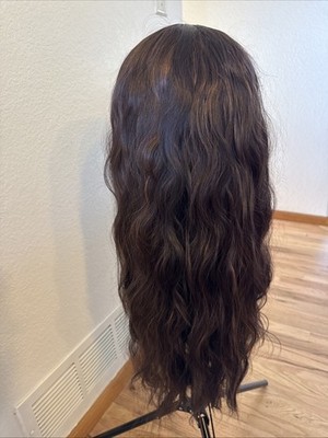 499 Head Band Wig Drk Brown With Some Light Brown Highlights 30  Soft