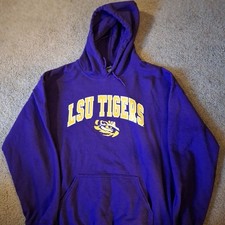 LSU Tigers Hoodie Size Large Purple Lg Gildan Brand