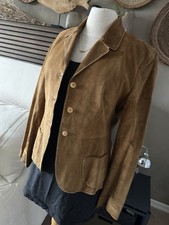 GOLDEN BUCKLE✨Los Angeles✨Velours- Lederjacke✨Cognac Braun/pink ✨Blazer✨36✨Gypsy