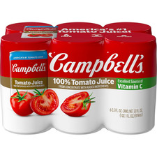 100 Tomato Juice, 5.5 fl oz Can 6 Pack 