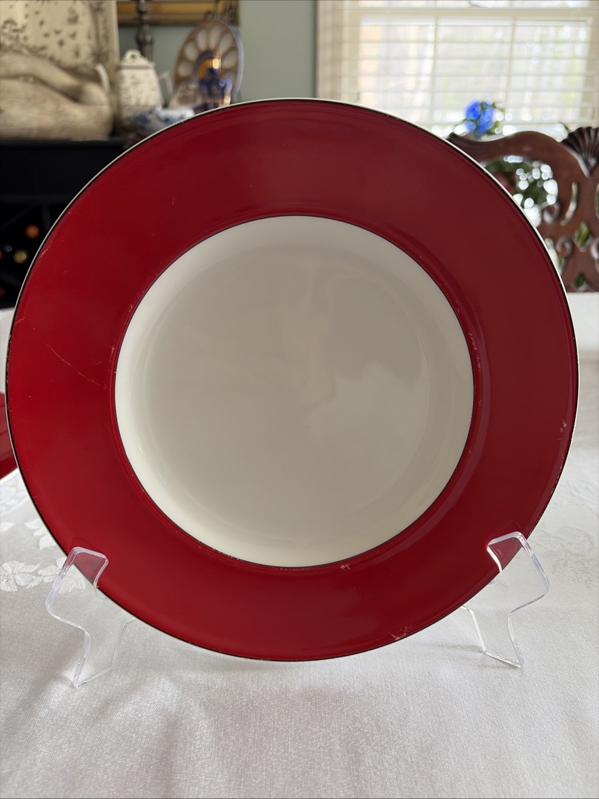 Kate Spade LENOX Rutherford Circle Red Luncheon Plates (2) 9 1/2" Moderate Use thumbnail 6