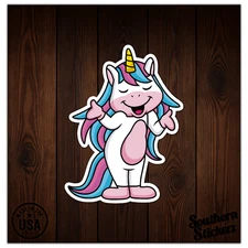 Cartoon Unicorn - Vinyl Decal Sticker - Car Window Laptop - ebn7842
