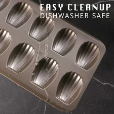 Nonstick Madeleine Pan 2 Pack 12-Cavity Heavy Duty Madeleine Cookies Trays for O