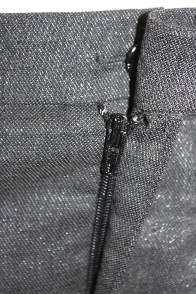 Blumarine Mujer Mezcla Lana Tiro Medio Pierna Recta Pantalones Gris Talla 40 Foto 4 de 4