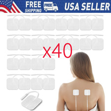 40 TENS Electrode Pads EMS Replacement Unit 7000 3000 2x2 Muscle Stimulator BULK