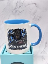 Carolina Panthers 11oz Football Ceramic Coffee Mug White Blue Fan Gift NA025