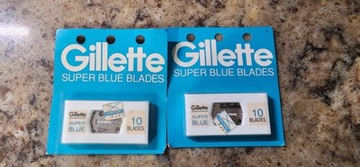 Vintage Gillette 10 Super Blue Blades Dispenser NOS Package Wear
