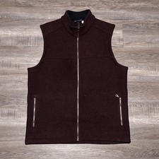 Ibex Arlberg Wool Vest Fire Brick Heather Full Zip Made in USA Men's Large L