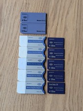 Lot Of Mixed 7 Sony Memory Stick Card 5x128MB, 2x16MB  5x Duo Adapter