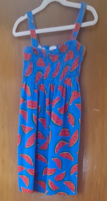 Hanna Andersson Girls Watermelon Print Cotton Jersey Smocked Sundress sz 8 NWOT