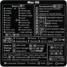 Mac OS Shortcut Stickers (2-Pack) – MacBook Keyboard Cheat Sheet for Black 