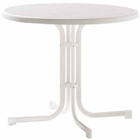 Klapptisch Garten Terrasse H: 72Cm Weiß Garten Klappbar MöBel Balkontisch Ø 86Cm