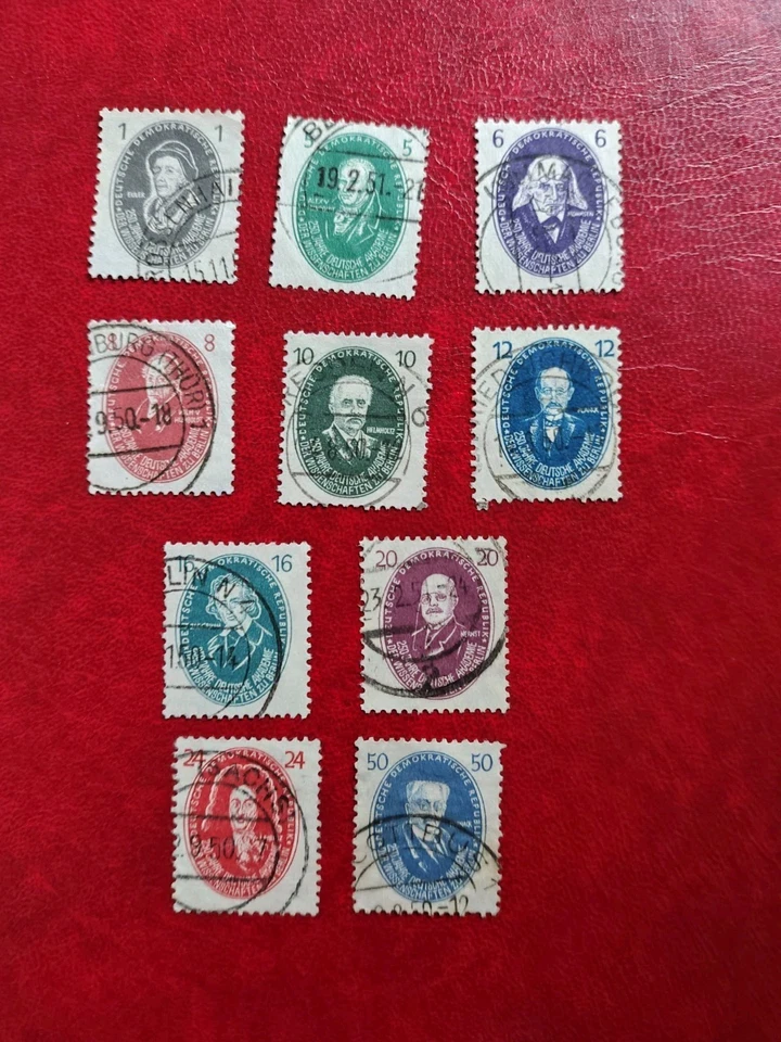 Briefmarken DDR 1950,  Michel 261-270, Wissenschaftler, gestempelt - Bild 1 von 2