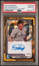 Kelvin Hidalgo 2024 Bowman Chrome #CPA-KHI Gold Lava 1st Bowman Auto /50 PSA 10
