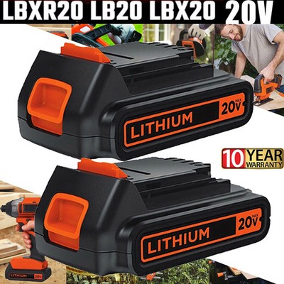 2Pack 3.8AH 20V Lithium Battery for BLACK DECKER 20Volt LBXR20 LBX20 LB20 w/LED