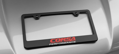Corsa Performance Red License Plate Frame Black Premium Metal