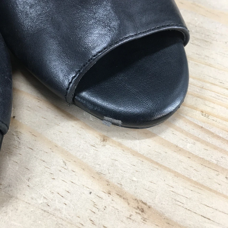 Jessica Simpson Boots Womens 6 M Marquise Ankle Bootie Black Leather Wedge Heels - Image 4 of 4