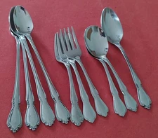 10pc Oneida Oneidacraft Deluxe CHATEAU Stainless Baby Fork & Spoon Infant Spoon