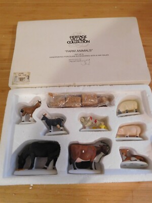 Dept 56 New England Village - Farm Animals - Set of 8 - #56.56588 - NIB