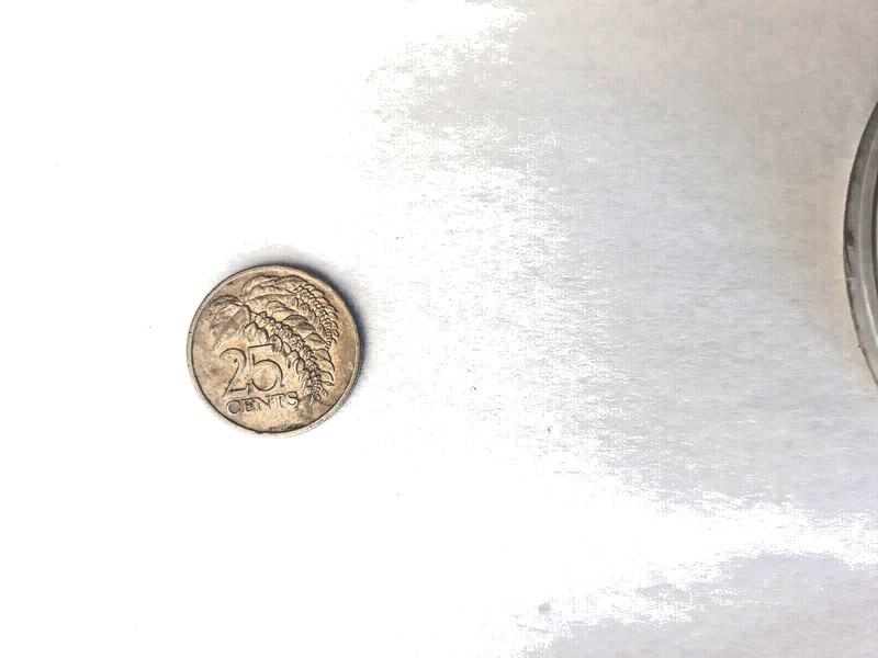 Sale! 1998 Trinidad & Tobago Coin 25 cents, Chaconia flower on reverse