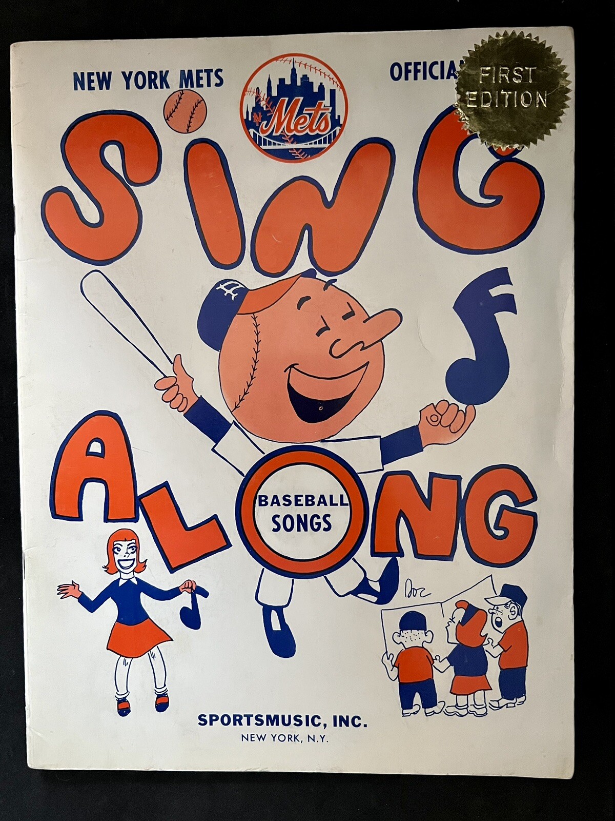 1966 New York Mets Sing Along Baseball Songs Book By Jane Jarvis First