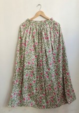 Indian Cotton White Hand Block Floral Skirt Women's Clothing Partywear Skirt US