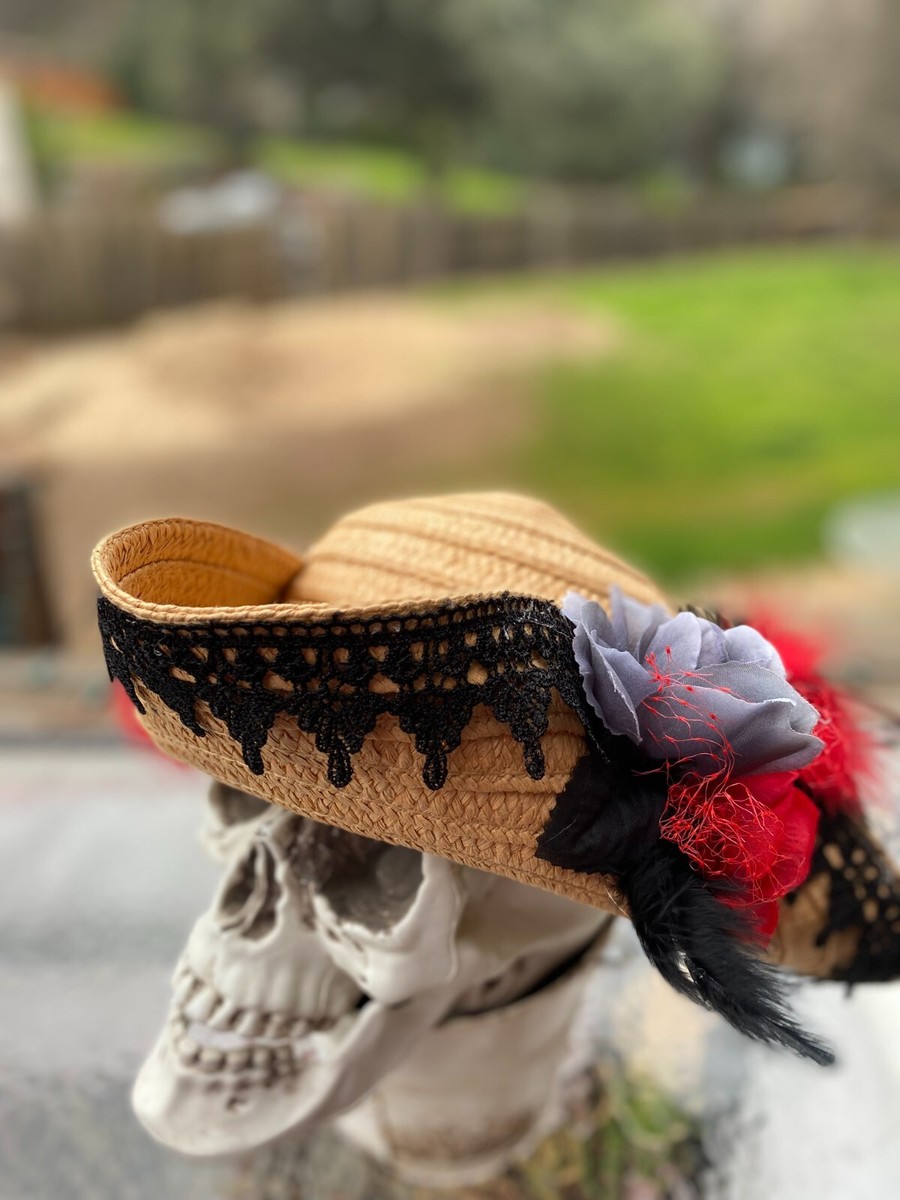 Pirate Hat - Custom Made Adult Woman, Tan, Black, Gray, Red Pirate Hat - Custom Made Adult Woman, Tan, Black, Gray, Red