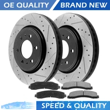 For 2010-2020 Ford F-150 Lincoln Navigator Front Drilled Rotors and Brakes Pads