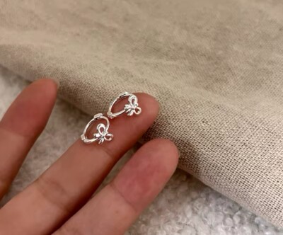 Shiny 925 Sterling Silver Cute Small Tiny Hoop Plain Stud Earrings Women  Gift UK UK