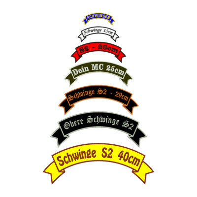 Aufnäher Obere Schwinge Toprocker S2 div. Größen 12-40cm Schleife Wimpel Patch