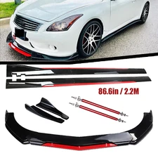 Front Bumper Lip Splitter Spoiler Side Skirt For Infiniti Q50 G37 Body Kit