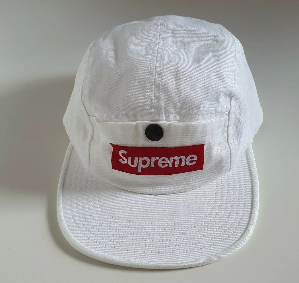 FW18 Supreme Snap button pocket white camp cap box logo eBay