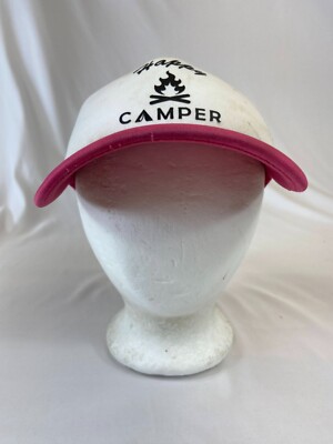Happy Camper Youth Trucker Cap Snapback Hat Girls Pink Mesh Back Montana Tees