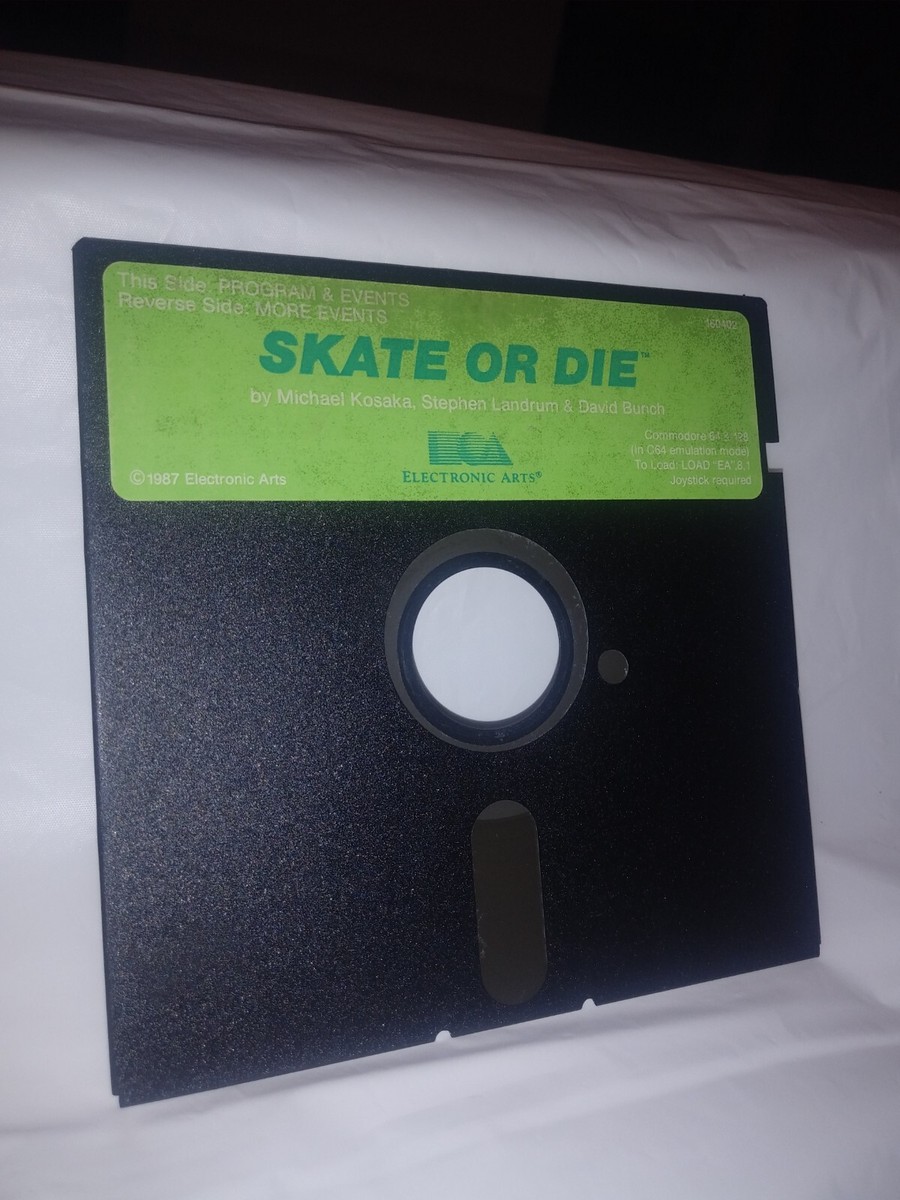 Commodore 64 128 SKATE OR DIE Video Game 1987 EA 5.25 Floppy
