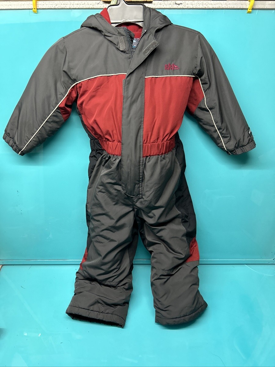 Old Navy Toddler Snowsuit 4T T Fleece Lined Hooded Red Black