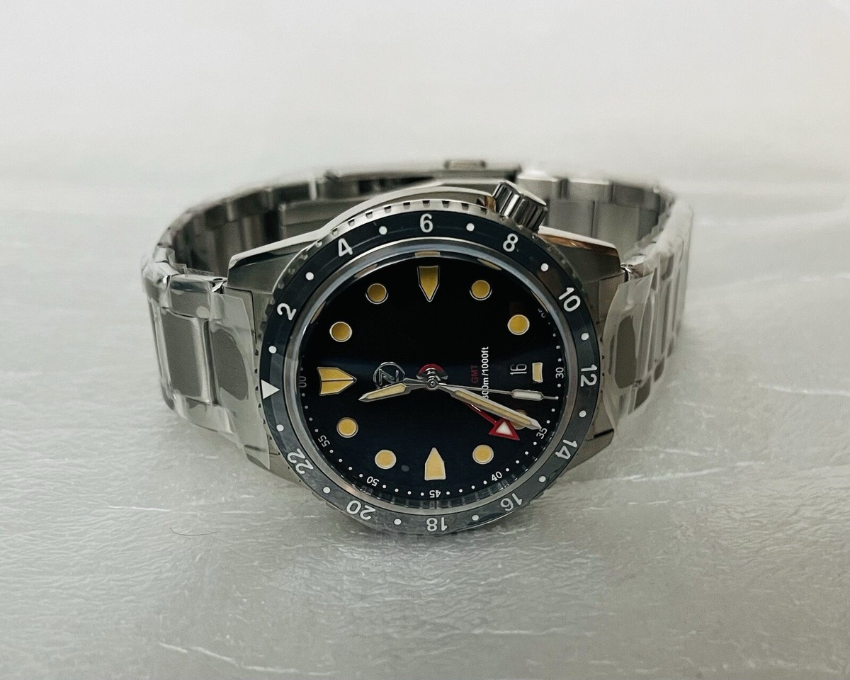 New Zelos MAKO 300M GMT VINTAGE BLACK 40mm Automatic Watch