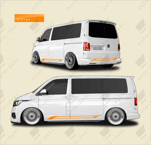 Fits VW T5 T6 Transporter SWB - Full Van Decal Stripe Kit with Both Sides + Rear - Picture 12 of 18