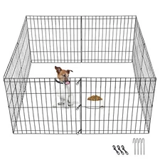 Pet Play Pen Exercise Cage 24" 8 Panels Tall Dog Playpen Large Crate Fence