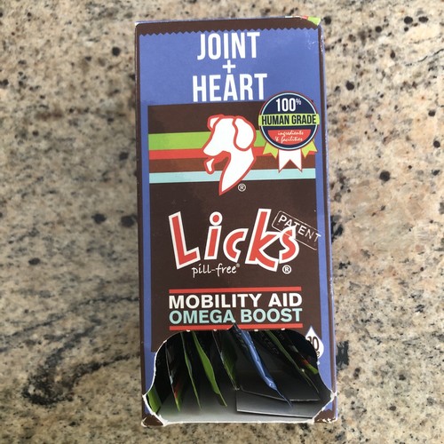 Licks Pill-Free Dog Joint + Heart Glucosamine & Omega 3 Gel Packs - 30 Uses