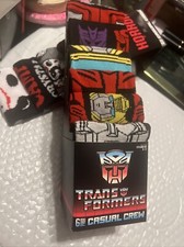 Transformers 6 Pair casual CREW SOCKS Men Size 8-12 NEW hyp damage package bott