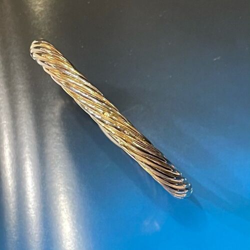 Vintage Van Cleef & Arpels 18k Two Tone Gold Twisted Rope Gold Bangle Bracelet - Picture 2 of 9