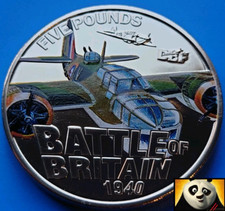 2010 GUERNSEY £5 Five Pound Battle of Britain Bristol Blenheim Crown Size Coin